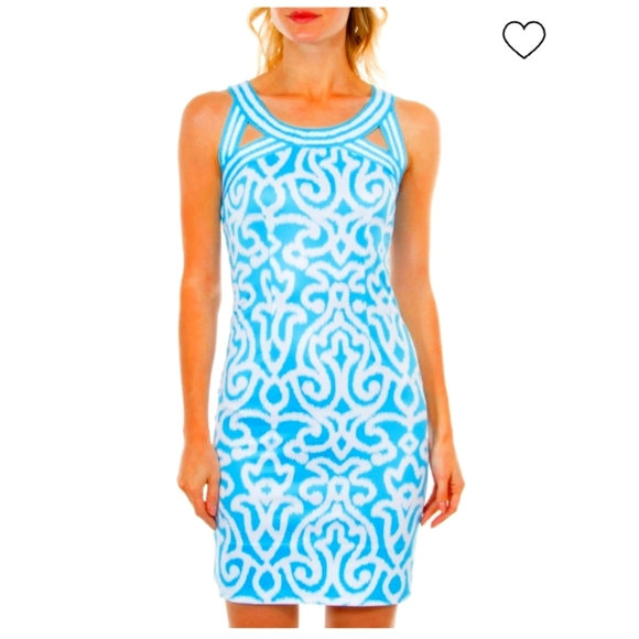 JB by Julie Brown Dresses & Skirts - JB by Julie Brown isosceles dress's in turquoise arabesque pattern.